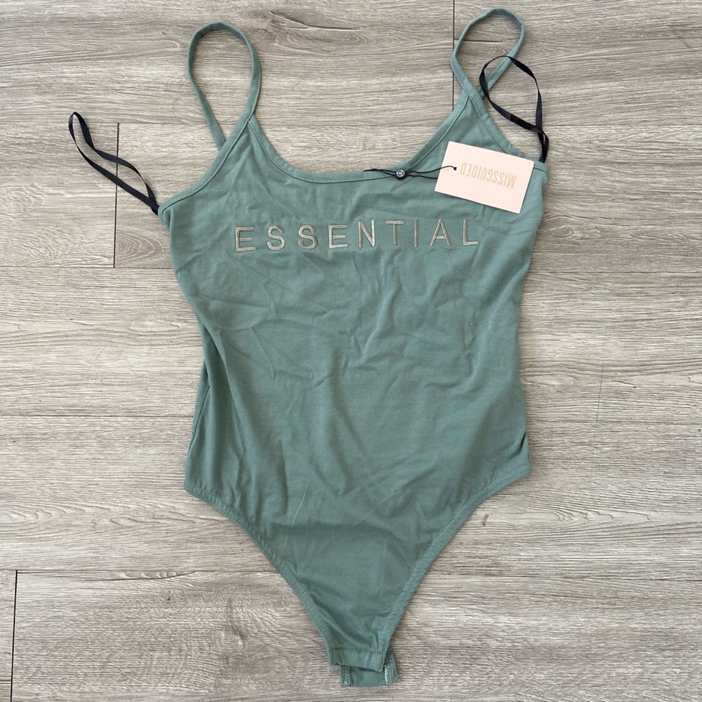 Missguided teal strappy cami bodysuit